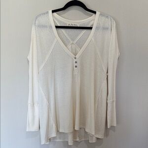 Women's Free People Cream V-Neck Top